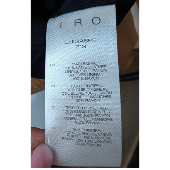 IRO Luigaspe Moto Jacket Women 36 Tan Lamb Leather Asymmetrical Zip Biker Chic - Picture 12 of 16